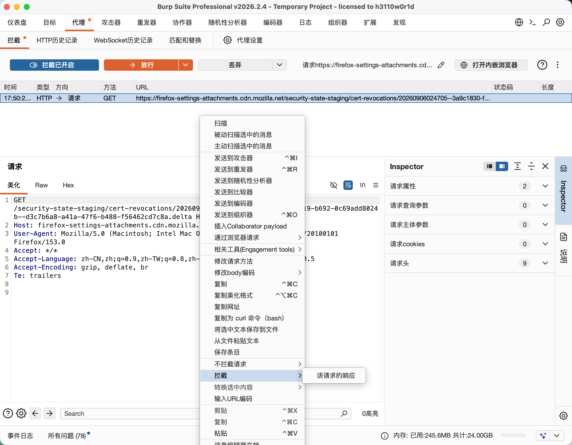 BurpSuite V2026.7.3 界面预览